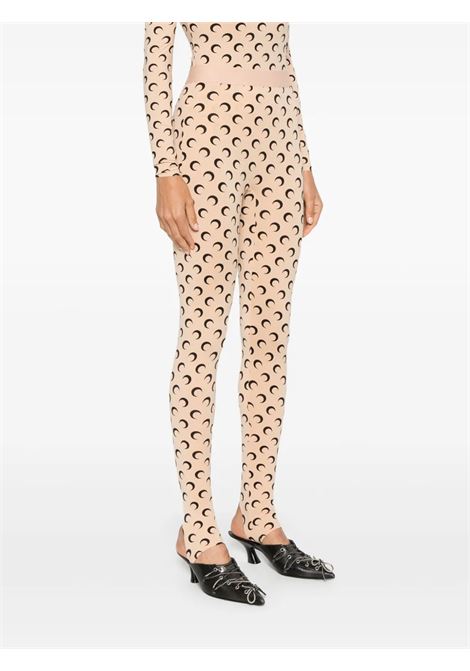 leggins moon printed jersey donna beige e neri MARINE SERRE | WPA111ACJER0001TA10